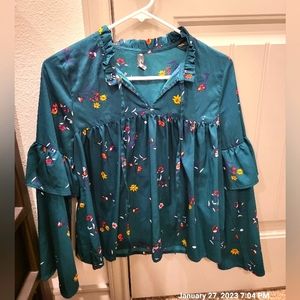 Long sleeve floral blouse, US small